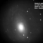 Kierteisgalaksi
Kuva on tyypillinen valosaasteiselta taivaalta otettu kuva. Kaupunkien hajavalo usein pilaa tähtien valokuvaamisen jolloin galaksi ei näy selvästi
16.1.2007 Lahti klo 23.57 Meade 16" LX200 GPS Canon EOS 350D, valotus 2min Kuva: M. Kämäräinen, H. Kniivilä