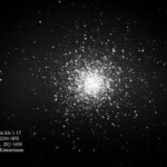 11.5.2007 klo 1.17
Kuvan Herkuleen suuressa pallotähtijoukossa on alta miljoona tähteä, kenties..
Messier 13 11.5.2007 klo 1.17 Meade 16" LX200 GPS Canon EOS 350D Valotus 1min 30s, ISO 1600 Kuva: Marko Kämäräinen