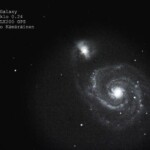 Messier 51
Kierteisgalaksin etäisyys n. 37 miljoonaa valolovuotta
28.3.2007 klo 0.24 Meade 16" LX200 GPS Canon EOS 350D Exp 93s. ISO 1600 Lahden Ursan observatorio Kuva: M. Kämäräinen