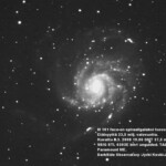 5.3.2008 galaksikuva
Hieno spiraaligalaksi Otavan tähtikuvion suunnalla. M101 on haastava kohde kuvata.
5.3.2008 19.09 GMT SBIG 6303E, teleskooppi TAL 250K & Paramount ME Kuva: Jyrki Keski-Jylhä, Asikkala