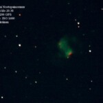 24.3.2008 planetaarinensumu
Kuvassa tuhoutuneen tähden jäänne Pieni Nostopainosumu, joka sijaitsee Perseuksen tähtikuvion suunnalla. Luettelossa kohde tunnetaan nimellä Messier 76 ja on samalla sen himmeimpiä kohteita 11.5 mag
24.3.2008 Lahti klo 20.38 Meade 16" LX200 GPS Canon EOS 350D, filtteri UHC-S Valotus 3 x 90s. ISO 1600 Kuva: Marko Kämäräinen